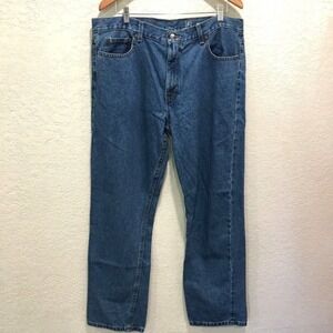 George Men's NEW Regular Straight Leg Jeans 38x32 100% Cotton Blue‎